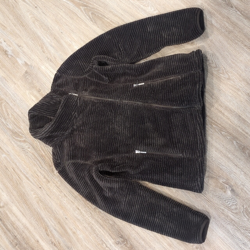 🤎💚Mountain Khakis Women's Brown/Olive Green SUPER SOFT Fleece Jacket sz L 🤎💚